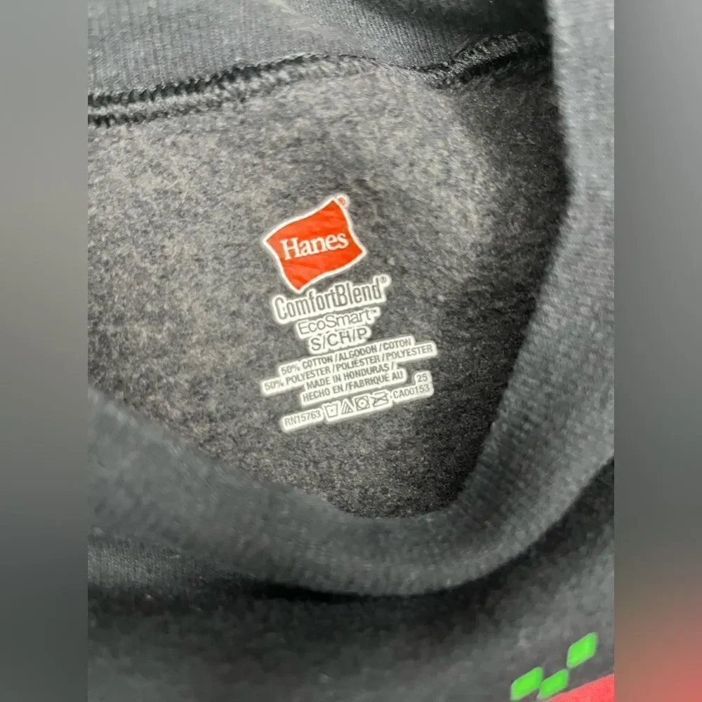 Hanes comfort blend black holiday screen print sweatshirt sz small